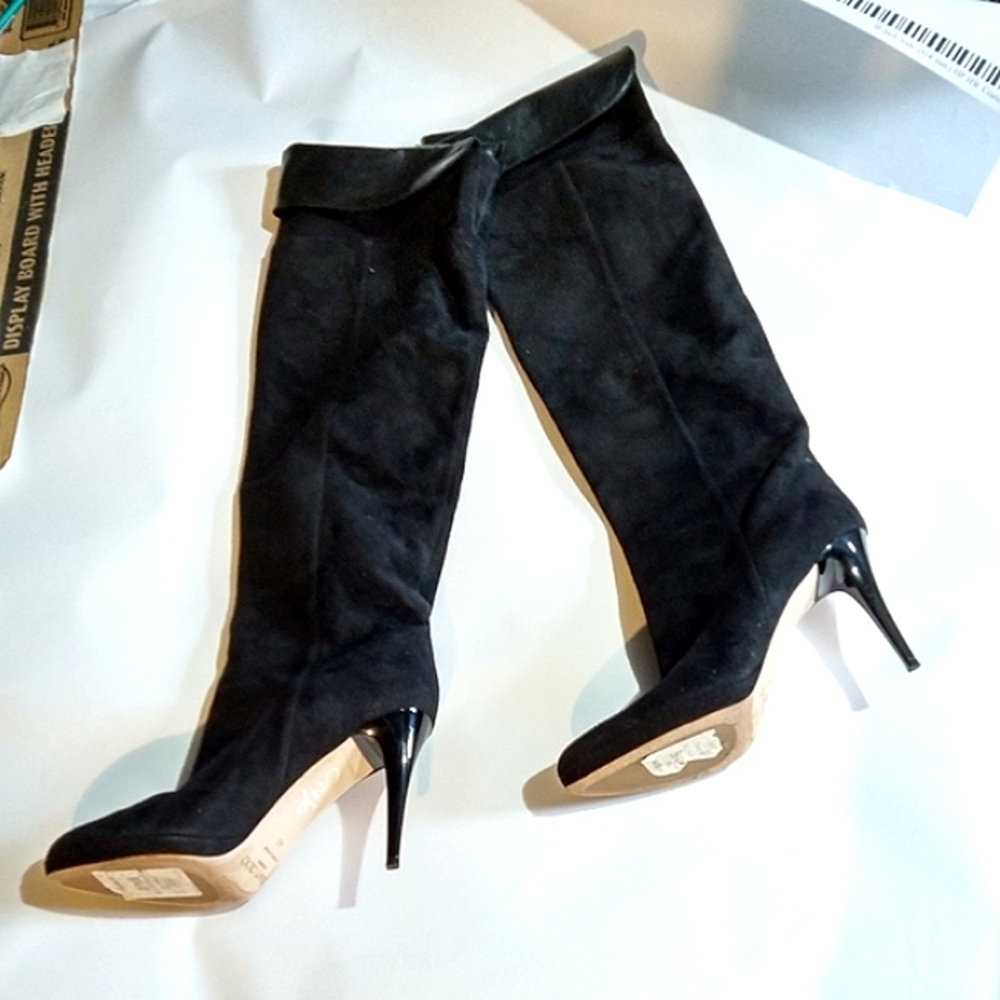 40/9us)Jimmy Choo Suede Gypsy Sue OTK Stiletto Boots